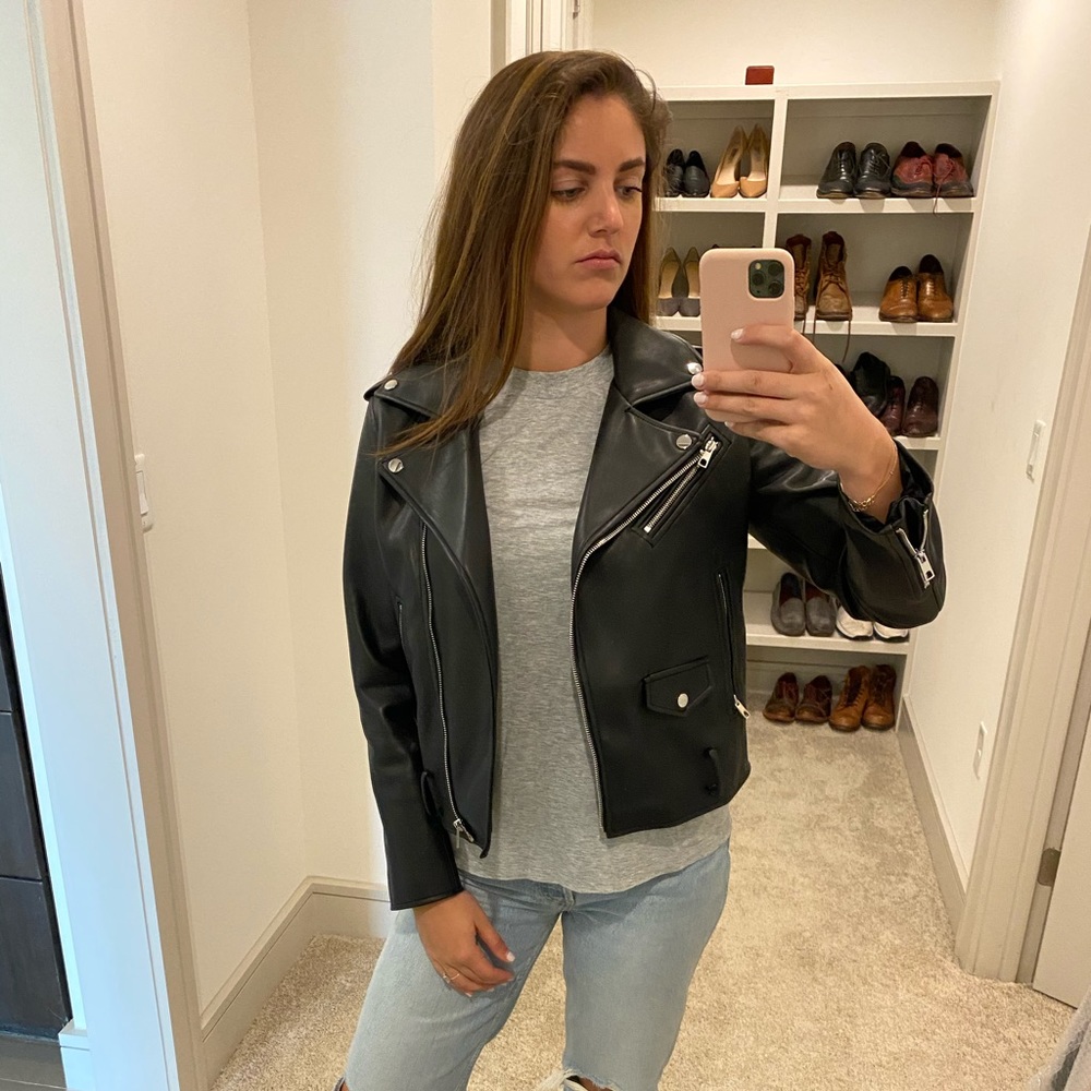 Zara black leather jacket